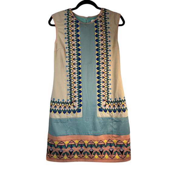 Boho Embroidered Champagne and Strawberry Dress - Size S - Picture 3 of 10